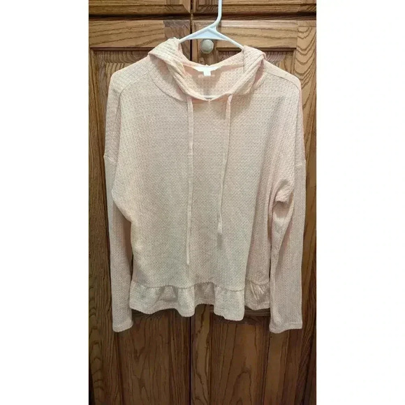 LC Lauren Conrad Tops - Women's waffle knit cream hoodie by Lauren Conrad size M